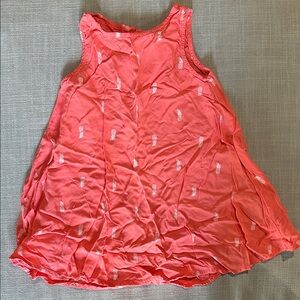 Old Navy Coral Kids Dress with Pineapple Print